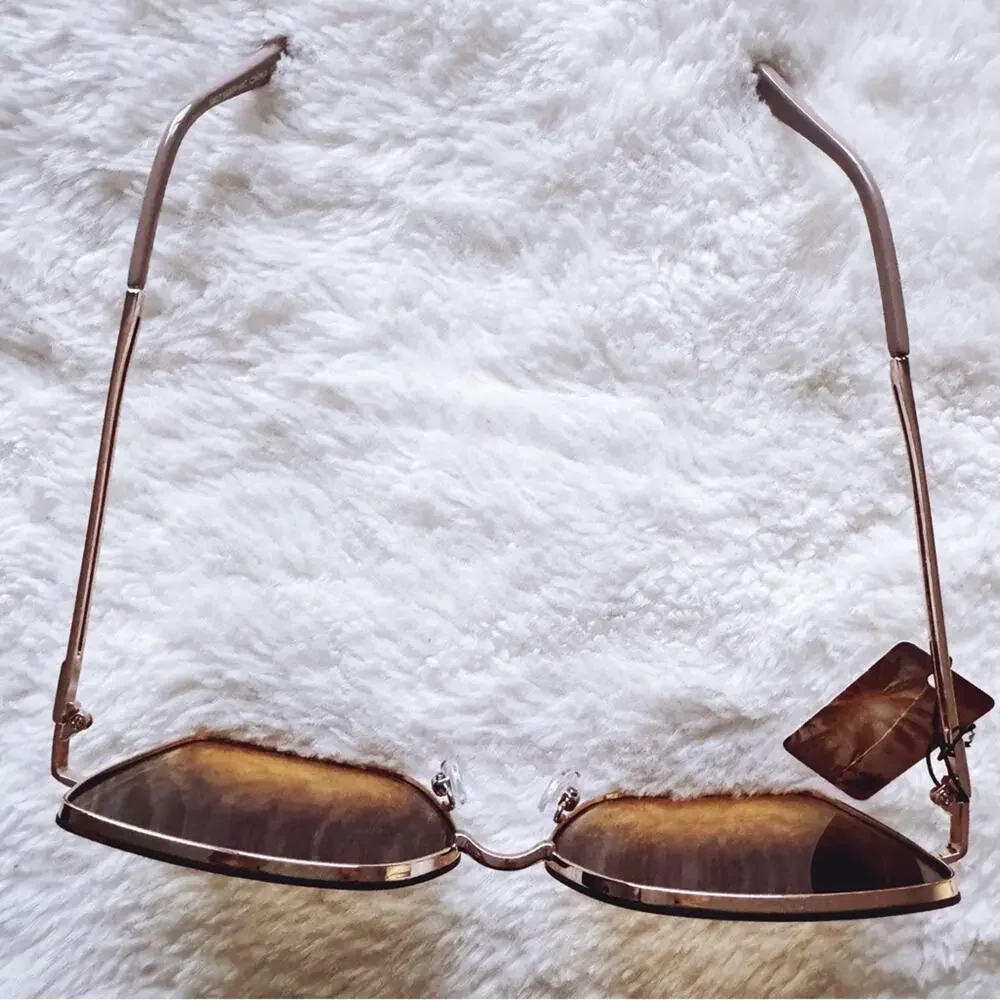 Monica Clear Brown Geometric Sunglasses